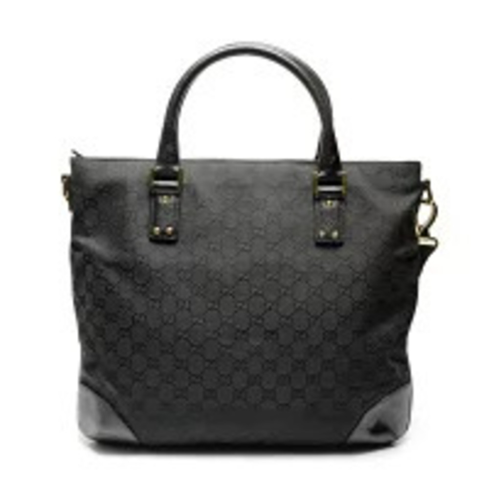 Gucci Bag Canvas GG Tote Shoulder Black